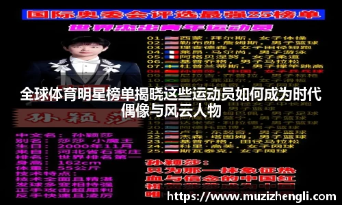 全球体育明星榜单揭晓这些运动员如何成为时代偶像与风云人物